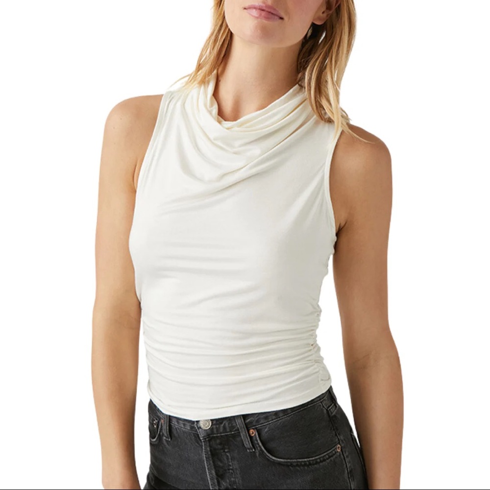 NWT Michael Stars Anita Blue Mock Neck Tank- Size M